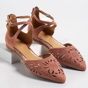 MAURICES Flats with Ankle Straps Pink Size 9